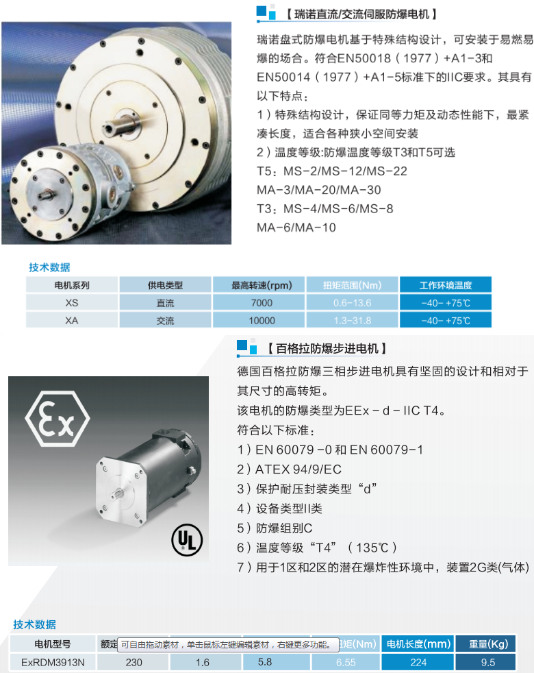防爆伺服電機選型資料 防爆伺服電機選型資料